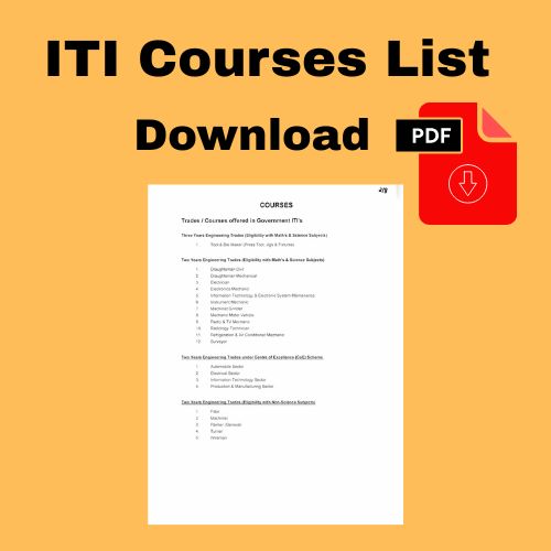 ITI Courses List PDF – Download Free